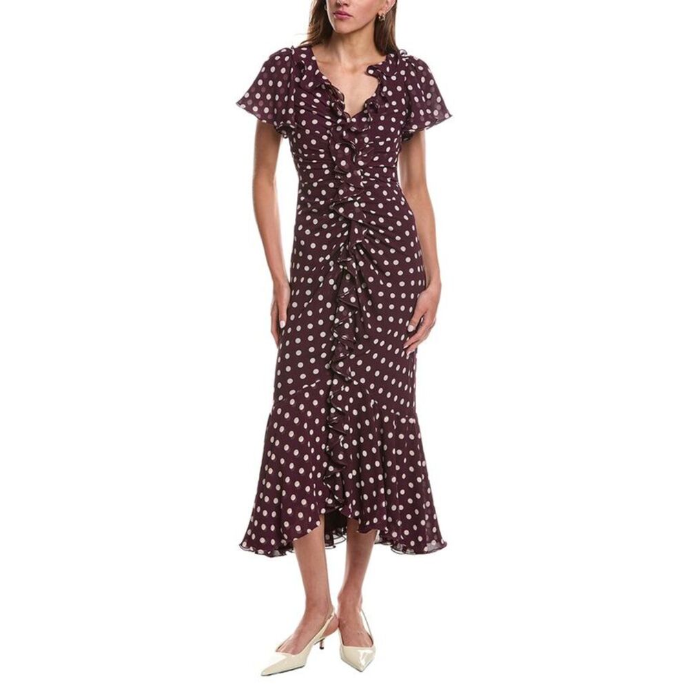Cinq À Sept Womens  Camille Polka Dot Clio Dress, Purple